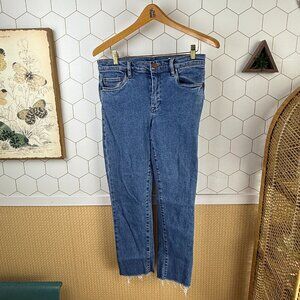 BLANKNYC Madison Cropped Raw Hem Jeans – Medium Wash - Size - 27